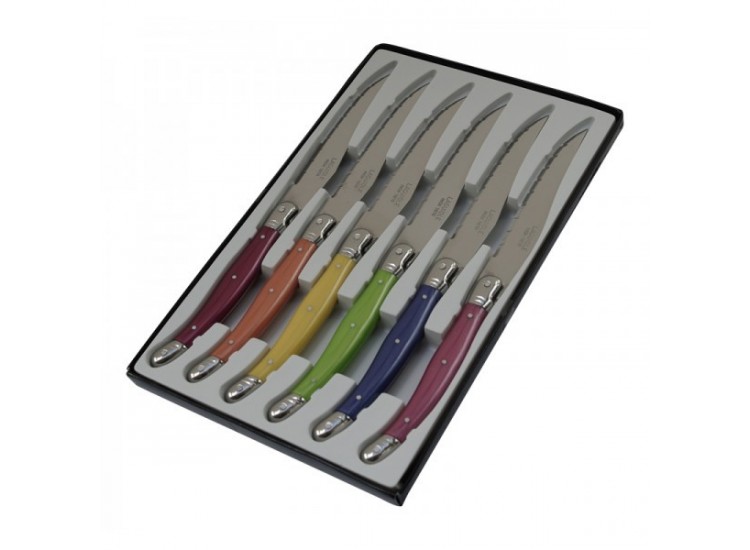 Coffret 6 couteaux de table Laguiole Pastel