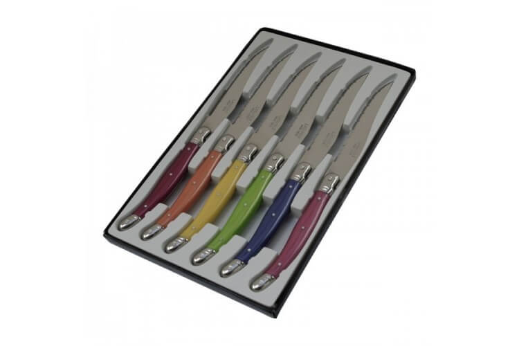 Coffret 6 couteaux de table Laguiole Pastel