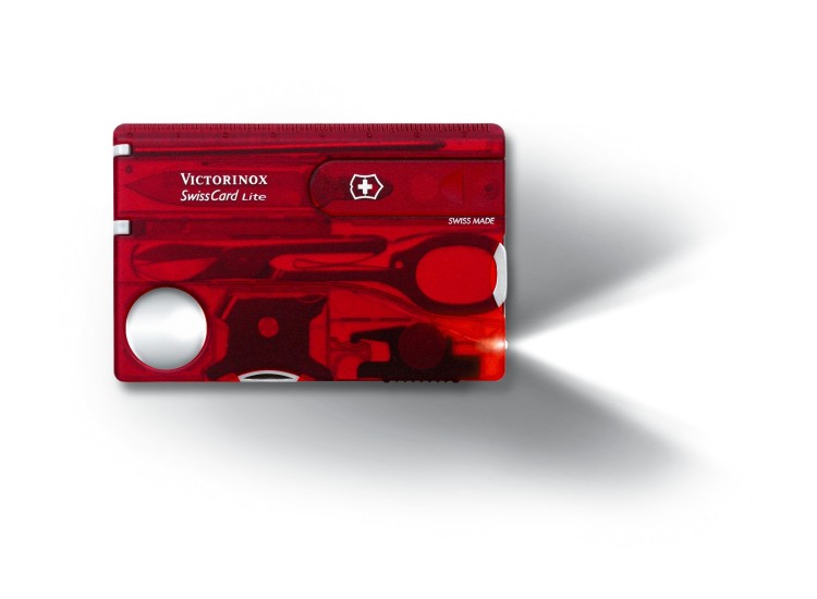Carte SwissCard lite Victorinox 8 pi&egrave;ces rouge 