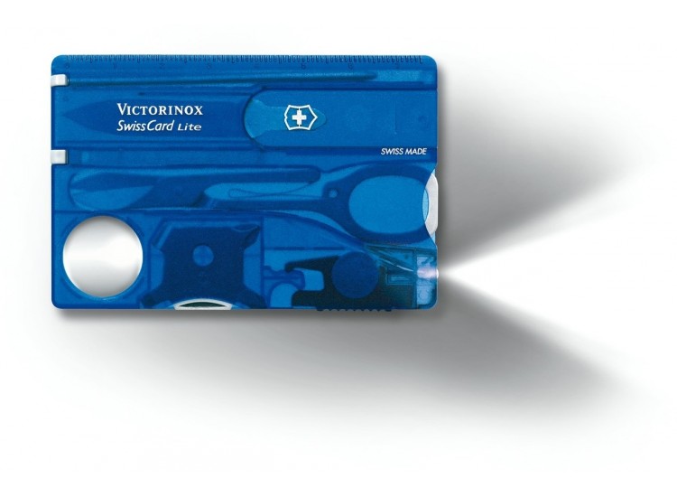 Carte SwissCard lite Victorinox 8 pi&egrave;ces bleue 