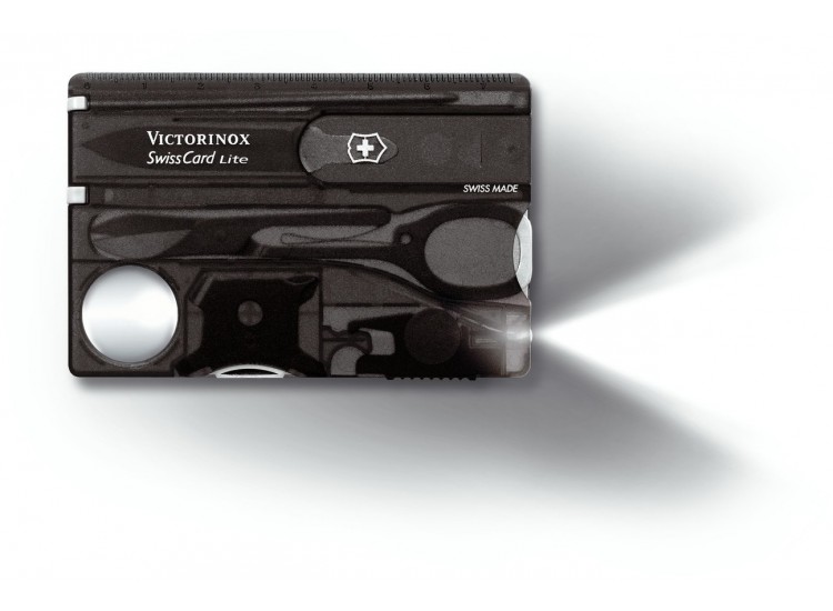 Carte SwissCard lite Victorinox 8 pi&egrave;ces noire 