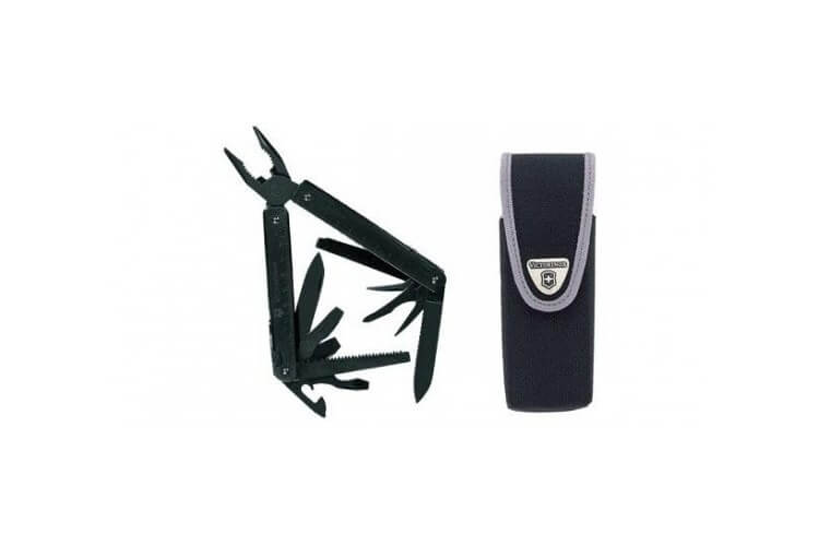 Pince Swisstool Victorinox anti-reflets 12 pièces lame ondulée + étui nylon