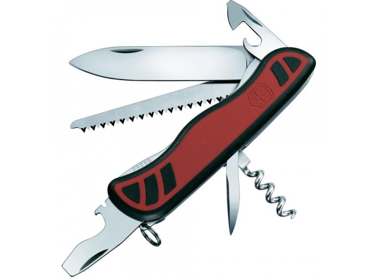 Couteau suisse Victorinox Forester rouge et noir bi-mati&egrave;re 111mm 10 fonctions