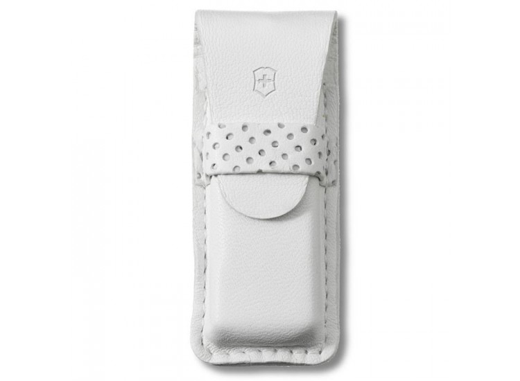 Etui cuir blanc Victorinox pour couteaux suisses 5,8cm - Jusqu'&agrave; 5 pi&egrave;ces