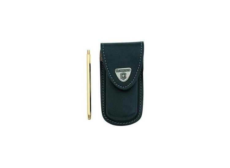 Etui cuir noir Victorinox pour couteaux suisses Golftool avec porte mine