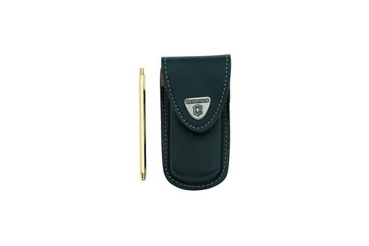 Etui cuir noir Victorinox pour couteaux suisses Golftool avec porte mine